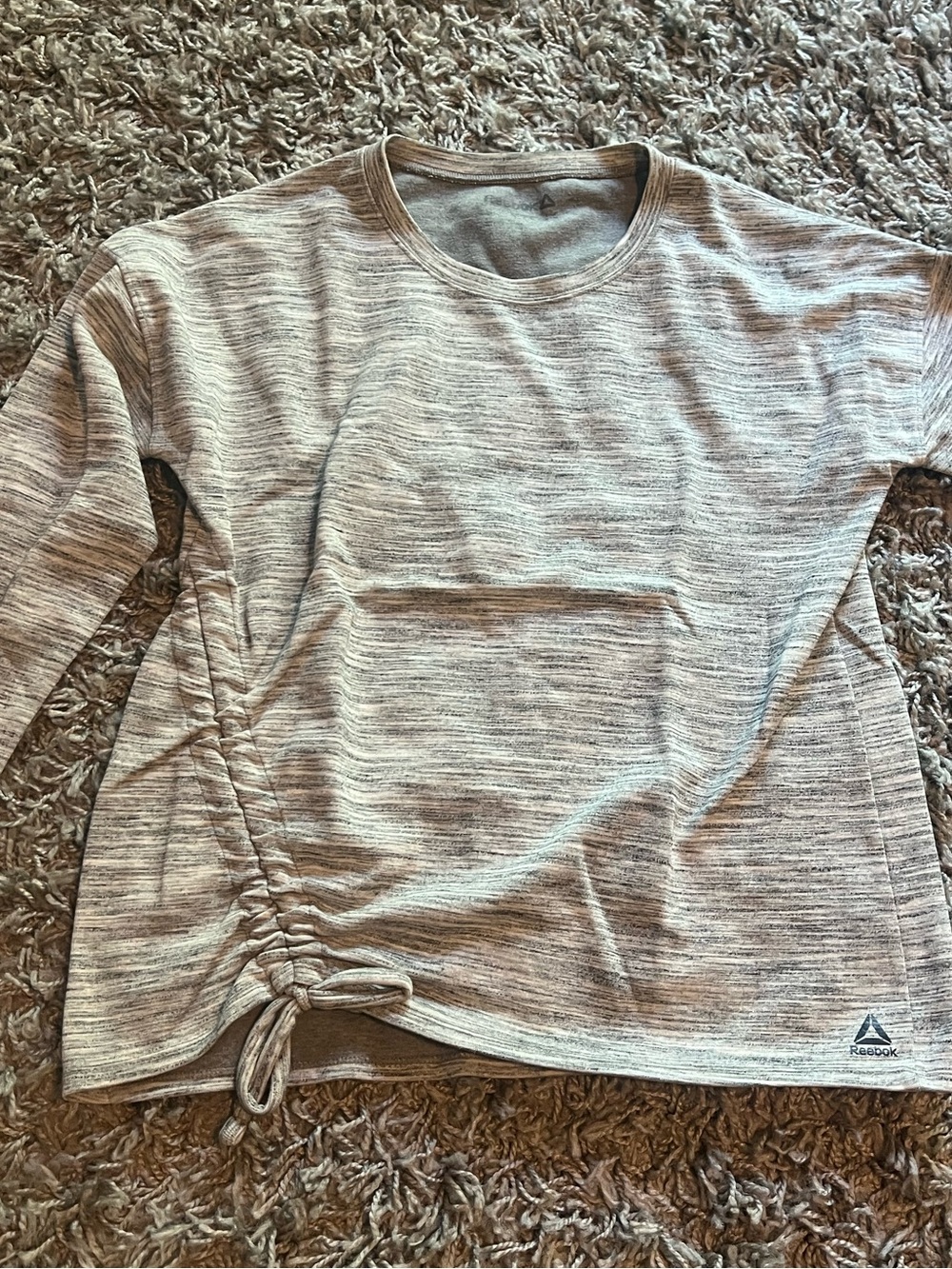 Reebok Women's Light Heather Gray Drawstring Pullover